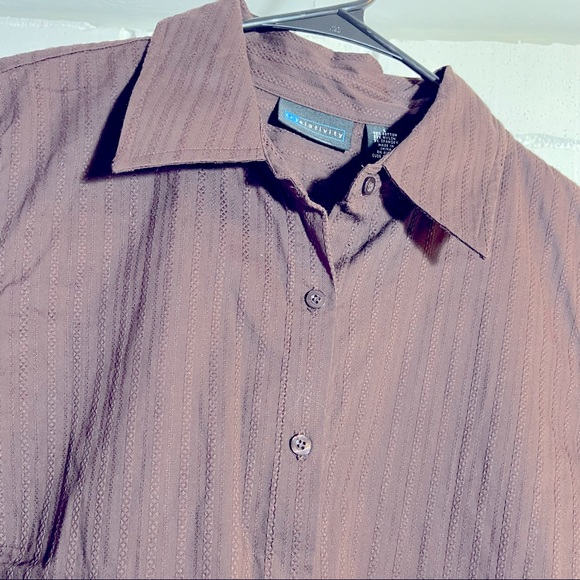 Relativity brown business casual button down shirt size large new with tags - Picture 2 of 5